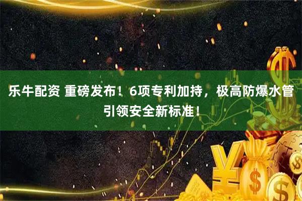乐牛配资 重磅发布！6项专利加持，极高防爆水管引领安全新标准！