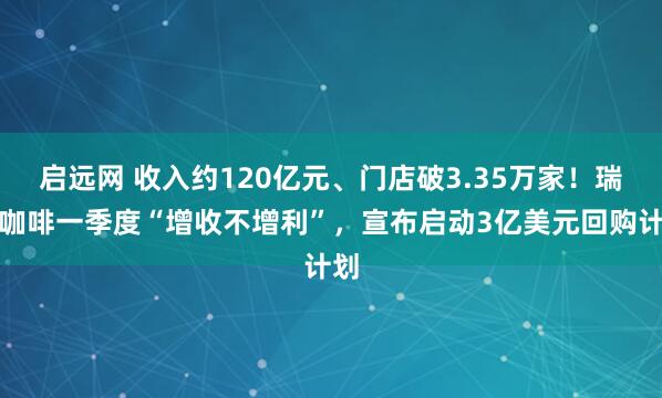 启远网 收入约120亿元、门店破3.35万家！瑞幸咖啡一季度“增收不增利”，宣布启动3亿美元回购计划