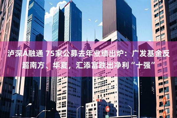 泸深A融通 75家公募去年业绩出炉：广发基金反超南方、华夏，汇添富跌出净利“十强”